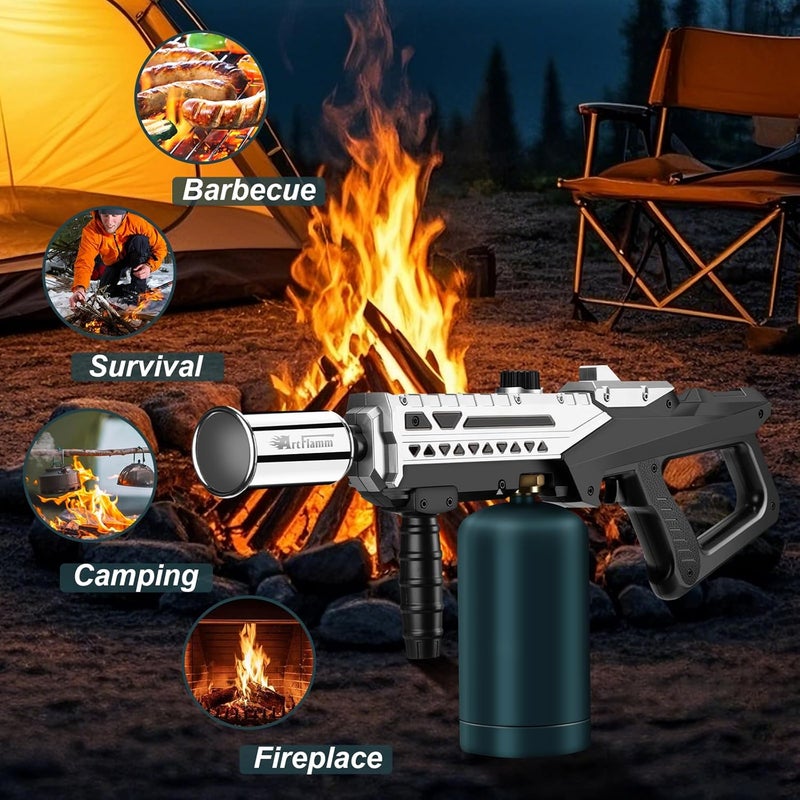 ARTFLAMM Torch Gun with Propane Refill Adapter - Powerful Grill & Cooking Torch - Culinary Blow Torch Sous Vide - Adjustable Flamethrower for BBQ, Campfire, Charcoal Wood(Tank Not Included) - Image 5